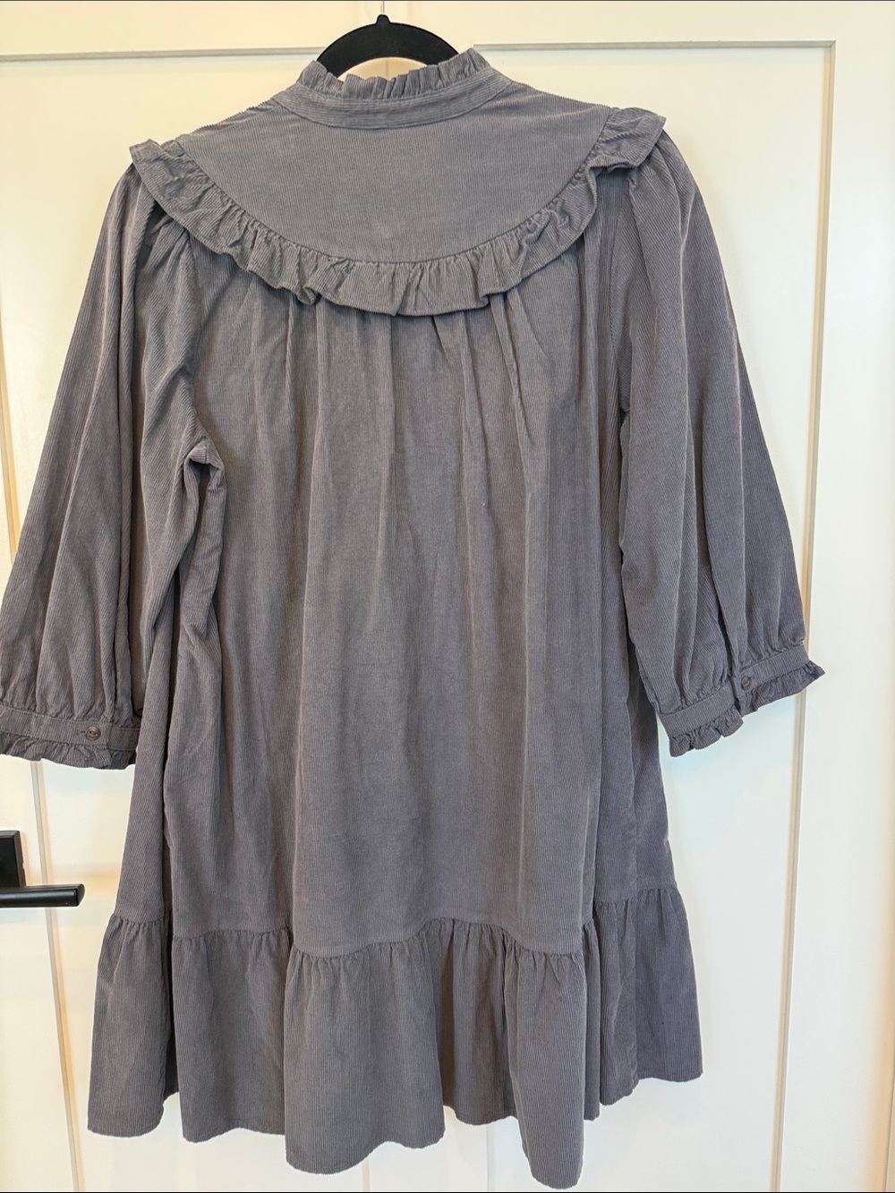 Universal Thread Ruffle-Yoke Button Front Mini Dress - Slate Gray - Picture 4 of 4